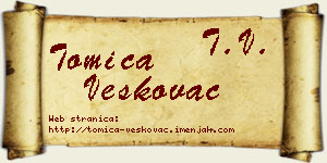 Tomica Veškovac vizit kartica